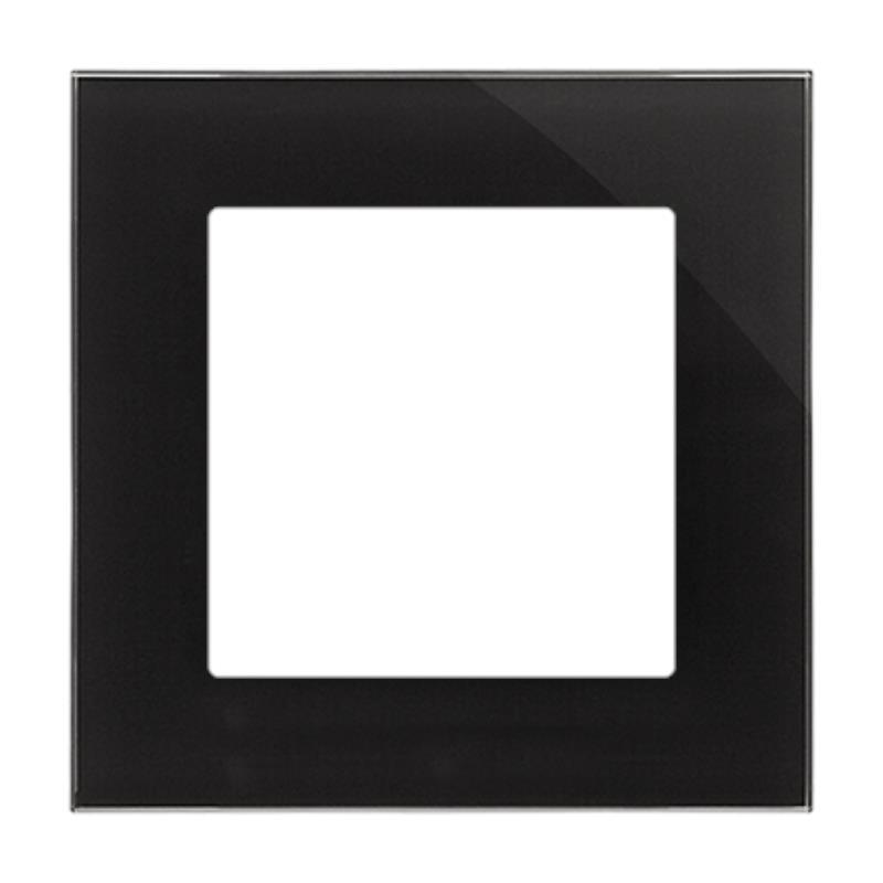 Simon 55 Nature czarny/szkło - ramka pojedyncza TRN1/182