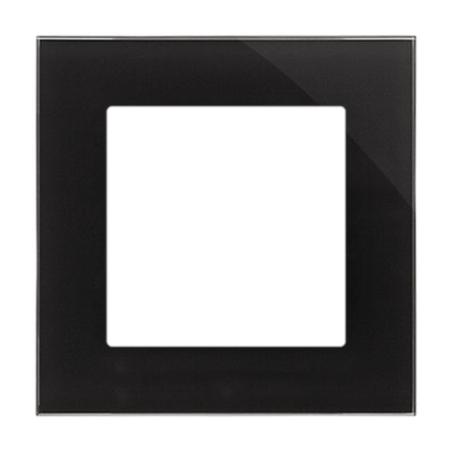 Simon 55 Nature czarny/szkło - ramka pojedyncza TRN1/182