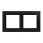 Simon 55 Nature czarny/szkło - ramka podwójna TRN2/182