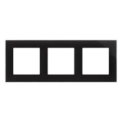 Simon 55 Nature czarny/szkło - ramka potrójna TRN3/182