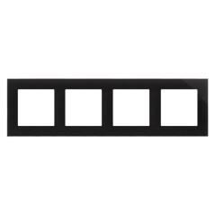 Simon 55 Nature czarny/szkło - ramka poczwórna TRN4/182