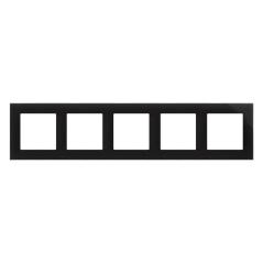 Simon 55 Nature czarny/szkło - ramka pięciokrotna TRN5/182