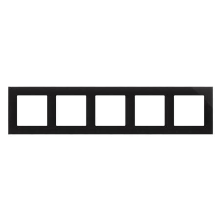 Simon 55 Nature czarny/szkło - ramka pięciokrotna TRN5/182