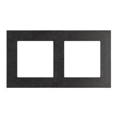 Simon 55 Nature inox czarny - ramka podwójna TRN2/190