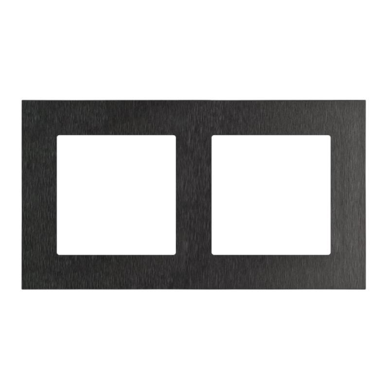 Simon 55 Nature inox czarny - ramka podwójna TRN2/190