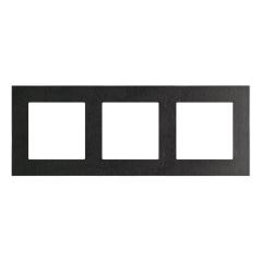 Simon 55 Nature inox czarny - ramka potrójna TRN3/190