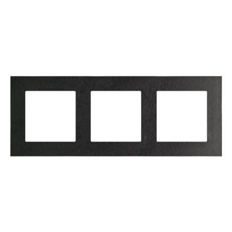 Simon 55 Nature inox czarny - ramka potrójna TRN3/190
