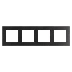 Simon 55 Nature inox czarny - ramka poczwórna TRN4/190