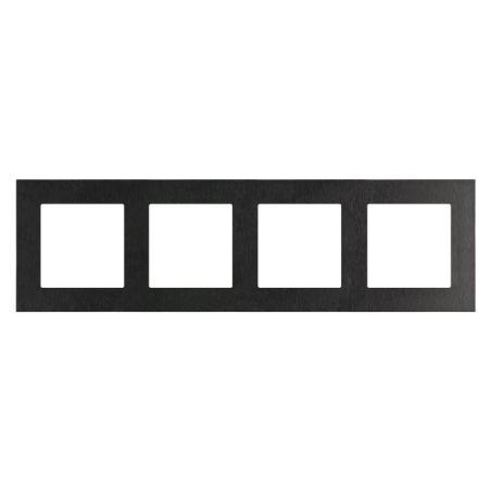 Simon 55 Nature inox czarny - ramka poczwórna TRN4/190