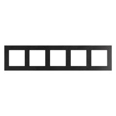 Simon 55 Nature inox czarny - ramka pięciokrotna TRN5/190