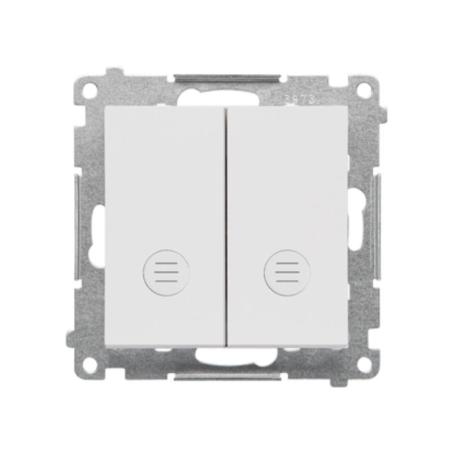 Simon 55 biały - łącznik podwójny schodowy bez piktogramu z podświetleniem 10AX TW6/2L2.01/X/111