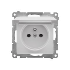 Simon 55 biały - gniazdo z uziemieniem i uszczelką ramki TGZ1BCZ.01/111