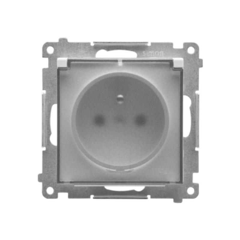 Simon 55 biały - gniazdo z uziemieniem i uszczelką ramki TGZ1BCZ.01/111A