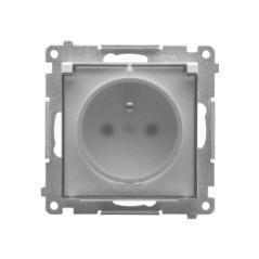 Simon 55 biały - gniazdo z uziemieniem i przesłonami TGZ1BCUZ.01/111A