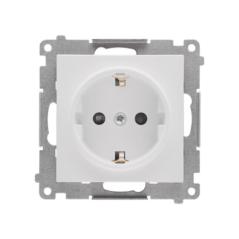 Simon 55 biały - gniazdo schuko z przesłonami TGSZ1CZ.01/111