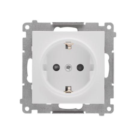 Simon 55 biały - gniazdo schuko z przesłonami TGSZ1CZ.01/111
