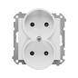 Simon 55 biały - gniazdo podwójne bez uziemienia TG2MCZ.01/111