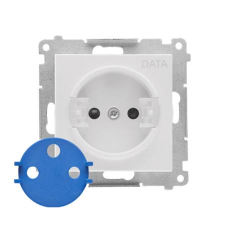 Simon 55 biały - gniazdo DATA z kluczem uprawniającym TGD1CZ.01/111