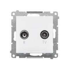 Simon 55 biały - gniazdo antenowe RTV przelotowe TAP10.01/111