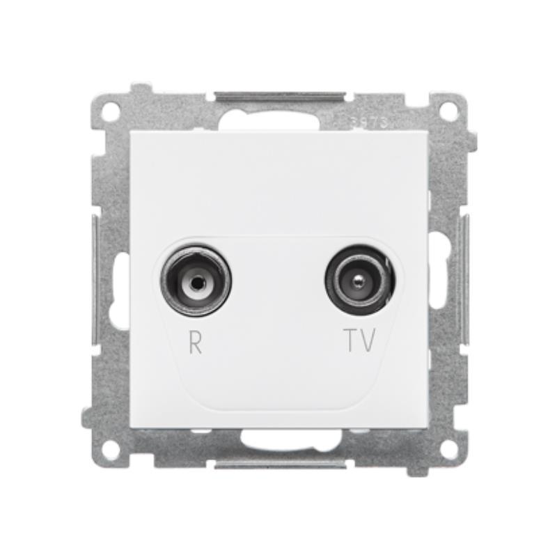 Simon 55 biały - gniazdo antenowe RTV przelotowe TAP10.01/111