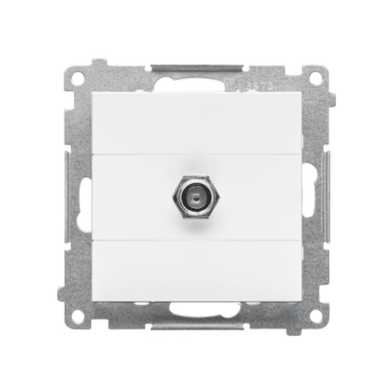 Simon 55 biały - gniazdo antenowe typu F pojedyncze TASF1.01/111