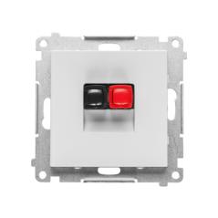 Simon 55 biały - gniazdo głośnikowe 1-krotne TGL1.01/111