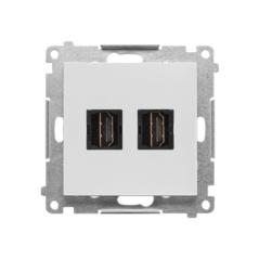Simon 55 biały - gniazdo HDMI podwójne TGHDMI2.01/111