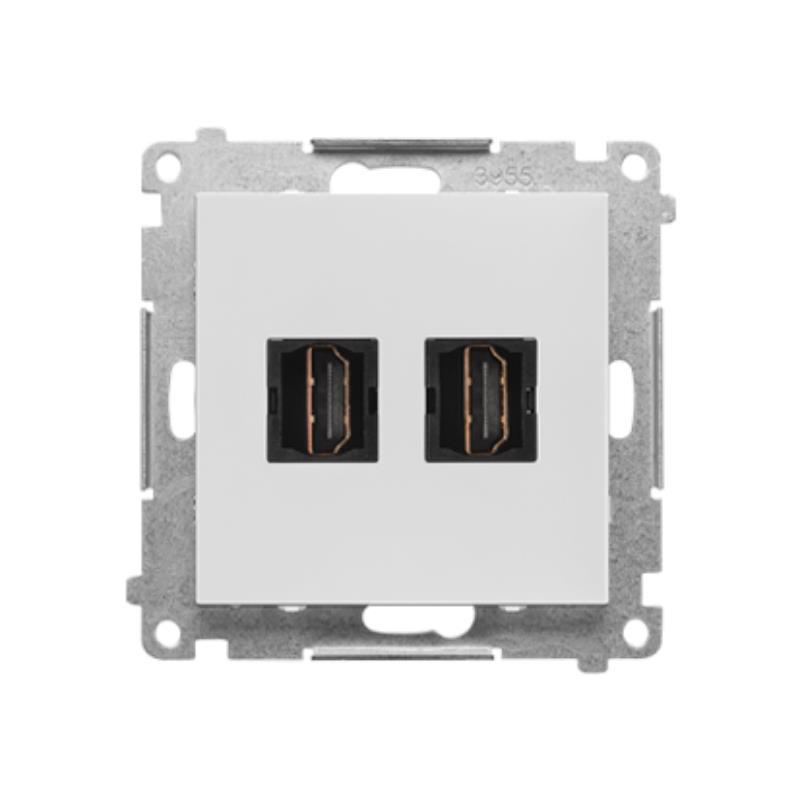 Simon 55 biały - gniazdo HDMI podwójne TGHDMI2.01/111