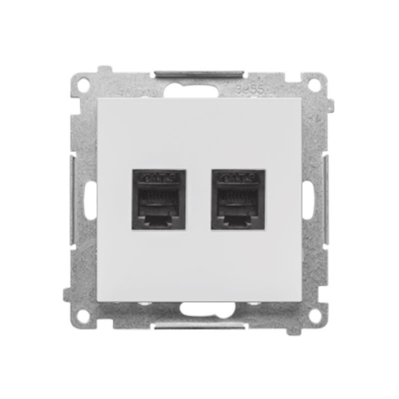 Simon 55 biały - gniazdo telefoniczne RJ12 podwójne TF2.01/111