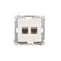 Simon 55 biały - gniazdo komputerowe RJ45 podwójne ekranowane T62E.01/111