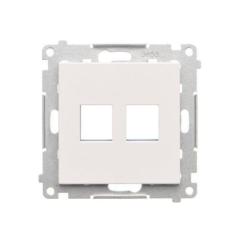 Simon 55 biały - pokrywa gniazd teleinformatycznych podwójna TKP2.01/111