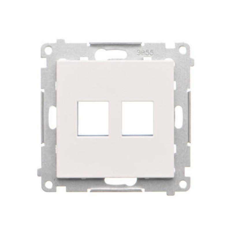 Simon 55 biały - pokrywa gniazd teleinformatycznych podwójna TKP2.01/111