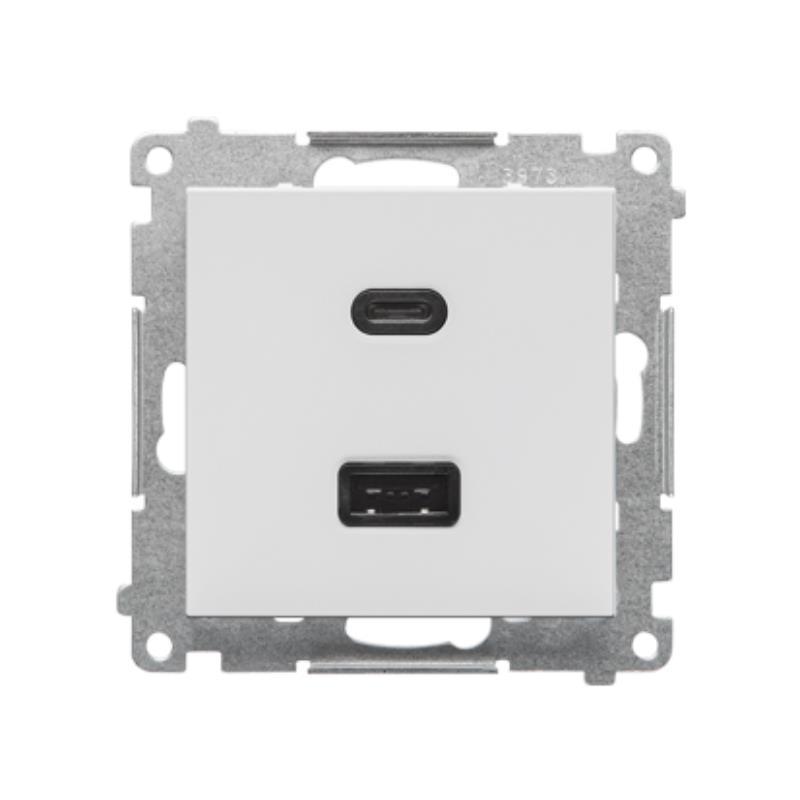 Simon 55 biały - ładowarka USB TEC2CA.01/111