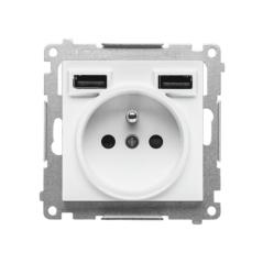 Simon 55 biały - gniazdo z ładowarką USB TGZ1ZUSB2AA.01/111