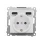 Simon 55 biały - gniazdo schuko z ładowarką USB TGSZ1ZUSB2AA.01/111 Simon 55 biały - gniazdo schuko z ładowarką USB TGSZ1ZUSB2AA.01/111