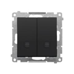 Simon 55 czarny - łącznik świecznikowy z podświetleniem 10AX TW5L2.01/149