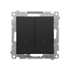 Simon 55 czarny - łącznik podwójny schodowy z podświetleniem 10AX TW6/2L2.01/149