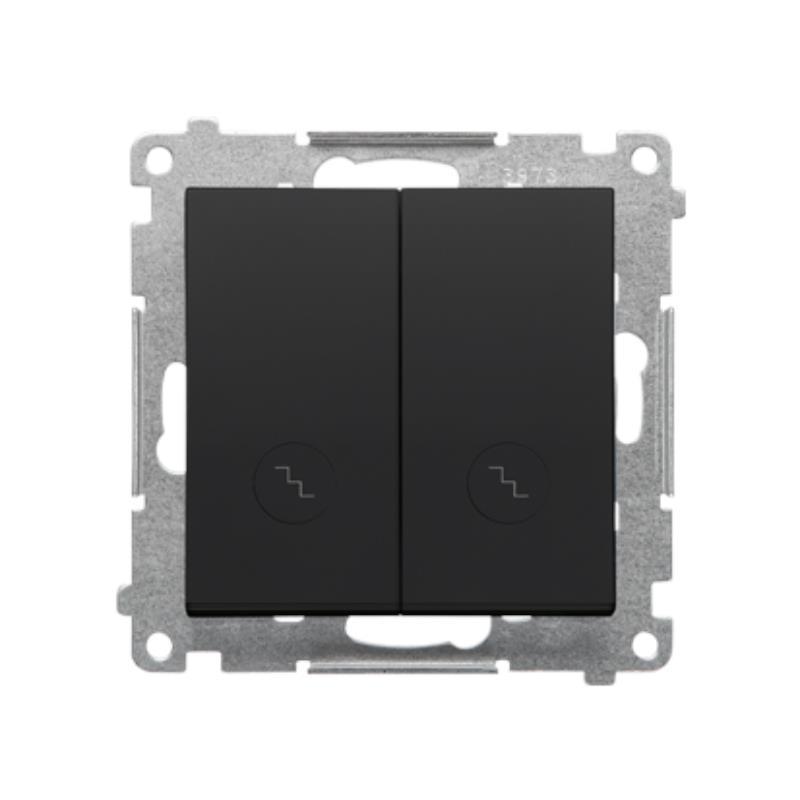 Simon 55 czarny - łącznik podwójny schodowy z podświetleniem 10AX TW6/2L2.01/149 Simon 55 czarny - łącznik podwójny schodowy z podświetleniem 10AX TW6/2L2.01/149