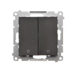 Simon 55 czarny - łącznik dwubiegunowy podwójny 16AX TW22A.01/149