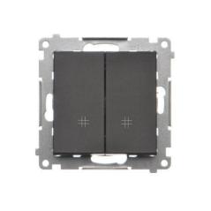 Simon 55 czarny - łącznik krzyżowy podwójny 10AX TW7/2.01/149