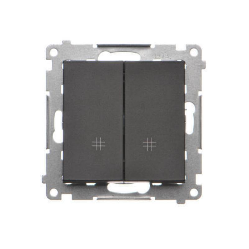 Simon 55 czarny - łącznik krzyżowy podwójny 10AX TW7/2.01/149 Simon 55 czarny - łącznik krzyżowy podwójny 10AX TW7/2.01/149