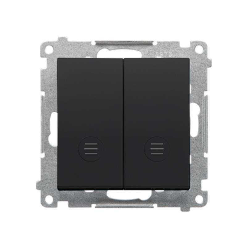 Simon 55 czarny - przycisk podwójny zwierny z podświetleniem 10AX TP2L2.01/149