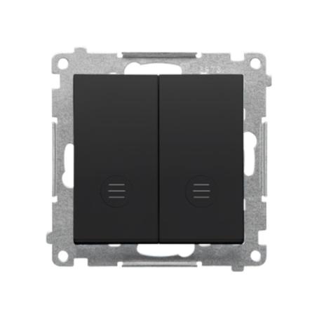 Simon 55 czarny - przycisk podwójny zwierny z podświetleniem 10AX TP2L2.01/149