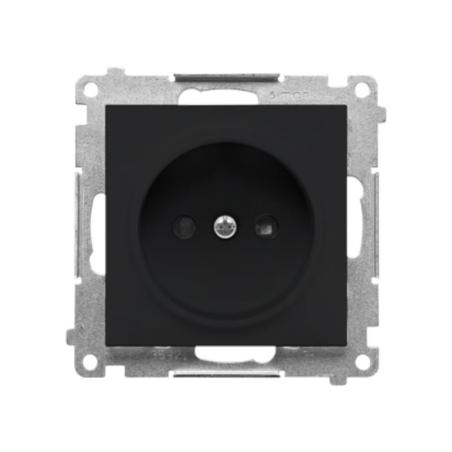 Simon 55 czarny - gniazdo bez uziemienia z przesłonami TG1CZ.01/149