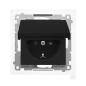 Simon 55 czarny - gniazdo schuko z przesłonami i uszczelką ramki TGSZ1BCZ.01/149