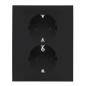 Simon 55 czarny - gniazdo schuko podwójne z przesłonami TGSZ2PZFAR/149