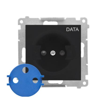 Simon 55 czarny - gniazdo DATA z kluczem uprawniającym TGD1CZ.01/149