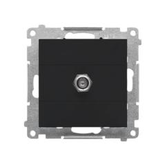 Simon 55 czarny - gniazdo antenowe typu F pojedyncze TASF1.01/149