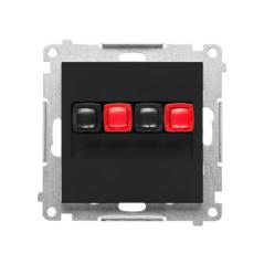 Simon 55 czarny - gniazdo głośnikowe 2-krotne TGL2.01/149