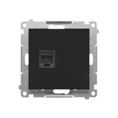 Simon 55 czarny - gniazdo telefoniczne RJ12 pojedyncze TF1.01/149